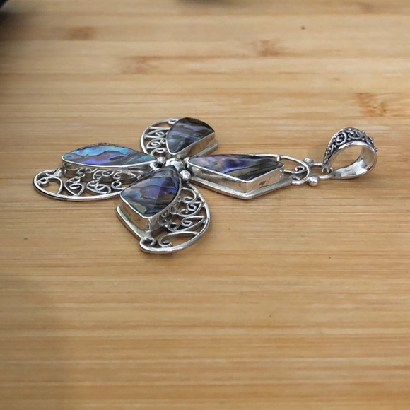 $89  Meran Estate Drop Pendant   Marked Meran Indonesian 925 - Picture 4 of 6